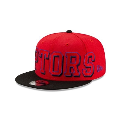 Red Toronto Raptors Hat - New Era NBA Block Font 9FIFTY Snapback Caps USA9806175